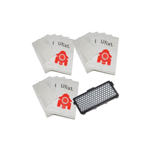 FJM Bags To Fit Miele Vacuum Cleaners – 15 Pack + Filters Multipack (Red Collar) | Ufixt