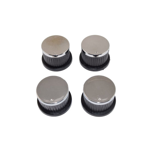 Universal Oven Cooker Hob Knob Dial Pack of 4 - Black & Silver Compatible Replacement Set by Ufixt