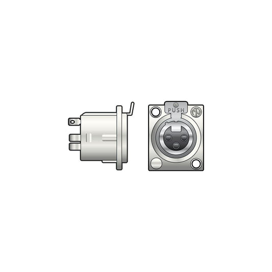 ® NC3FD-LX 3 Pin XLR Panel Socket - 3-Pin Chassis Female