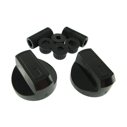 Universal Black Control Knobs x 2 | Toaster, Trouser Press, Camping Stove & Hob | Compatible by Ufixt