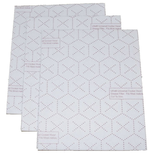 Universal Cut To Size Cooker Hood Filters With Indicator - 3 Pack | Compatible Replacement by Ufixt