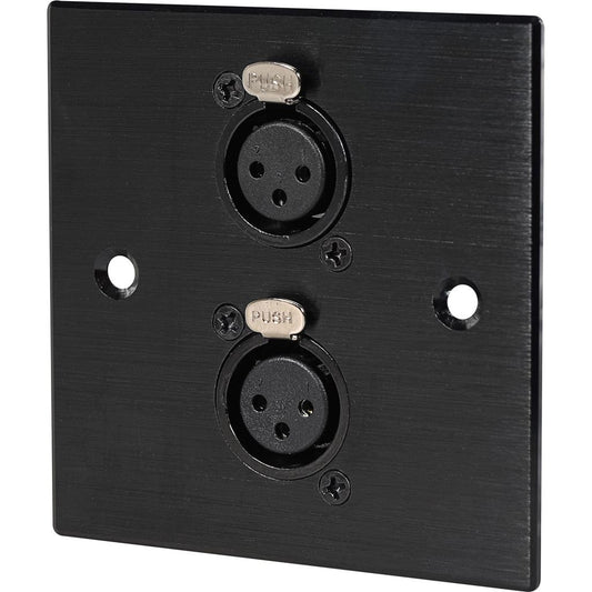 2 x Female XLR Wall Plate