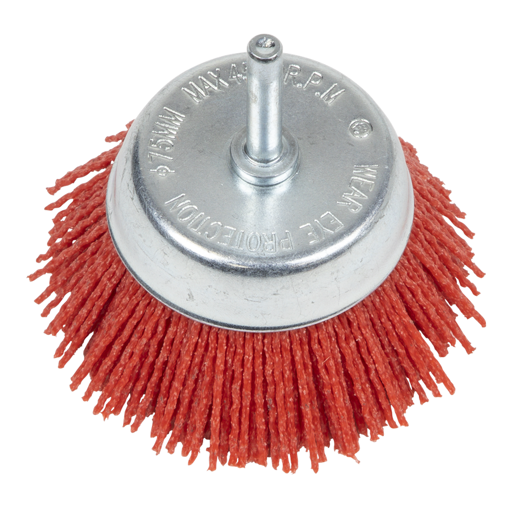 75mm Nylon Filament Cup Brush with 6mm Shaft