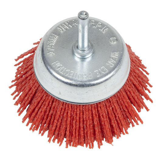 75mm Nylon Filament Cup Brush with 6mm Shaft