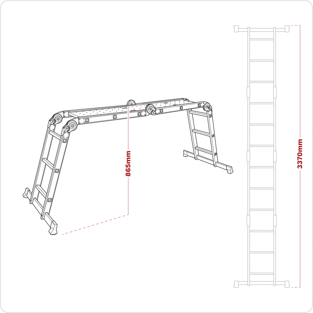 4-Way Aluminium Folding Platform Ladder - BS EN 131