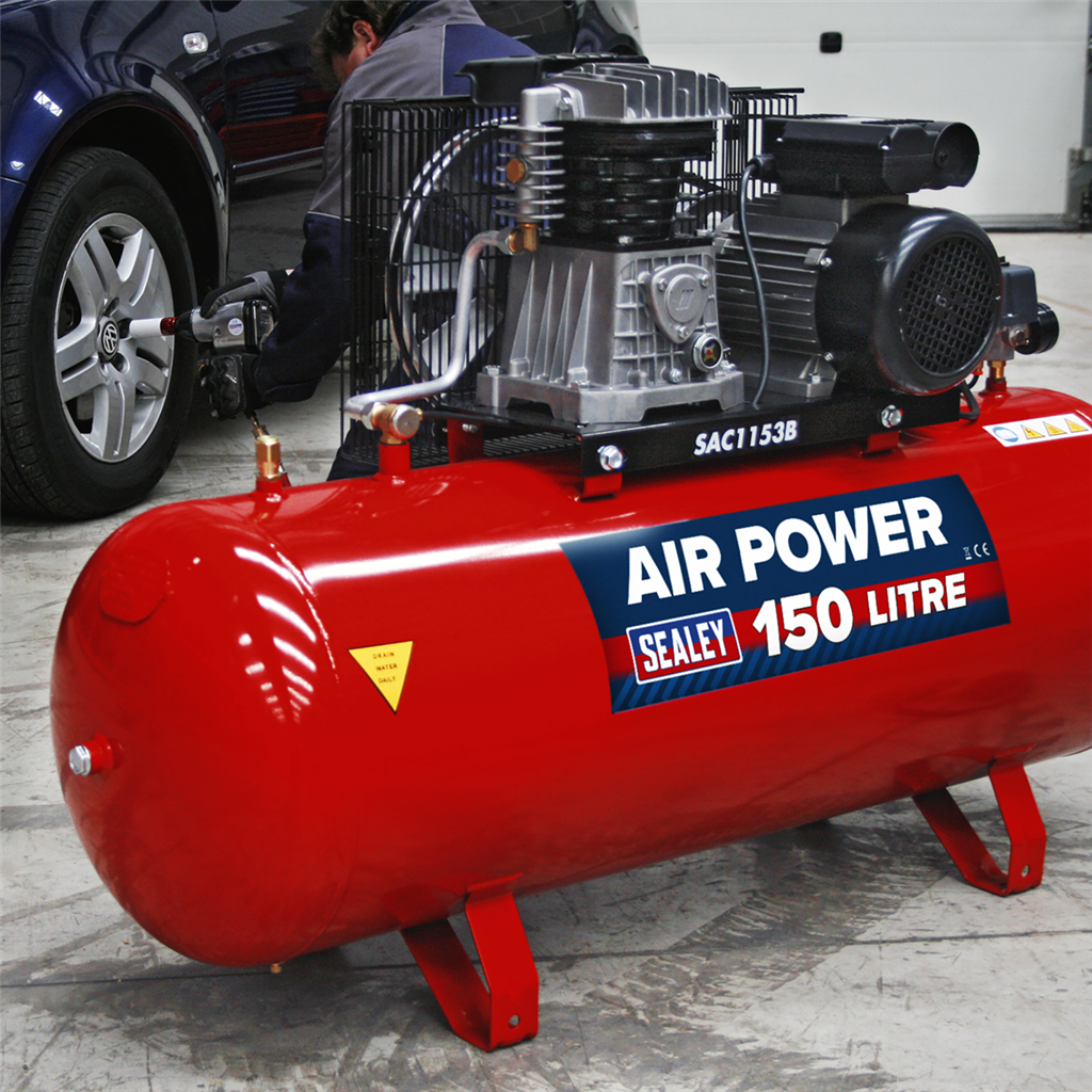 150L Belt Drive Air Compressor with Cast Cylinders 3hp