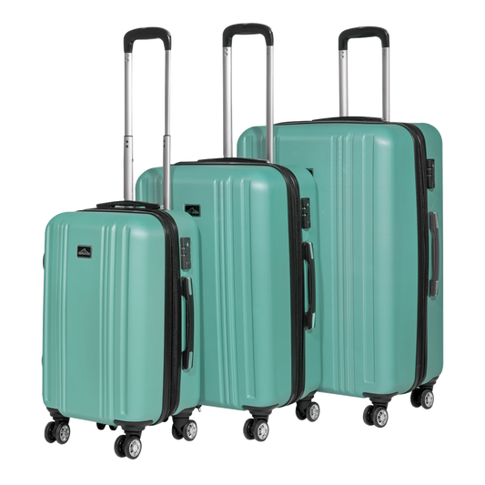 Dellonda Set 3-Piece Lightweight ABS Luggage Set with Integrated TSA Approved Combination Lock - Teal - DL126