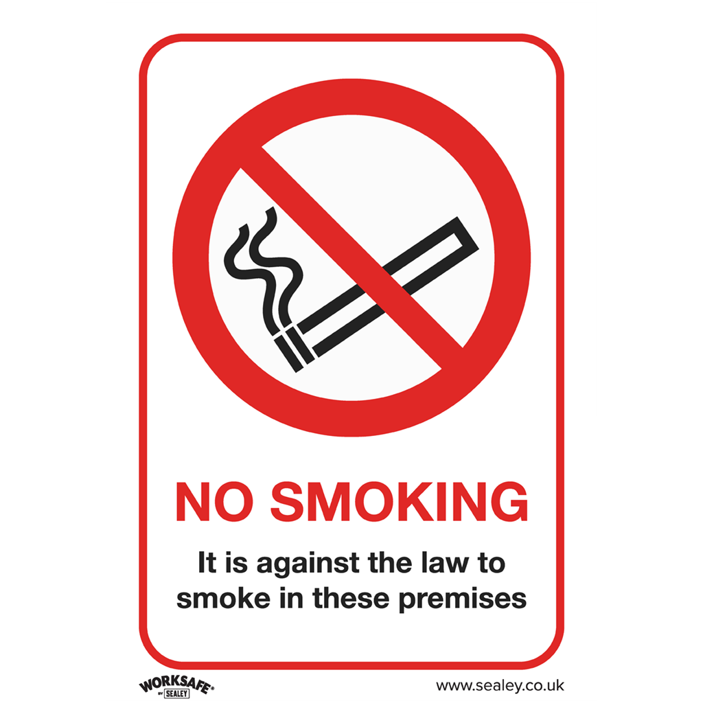 Worksafe&#174; No Smoking On Premises Safety Sign - Self-Adhesive Vinyl