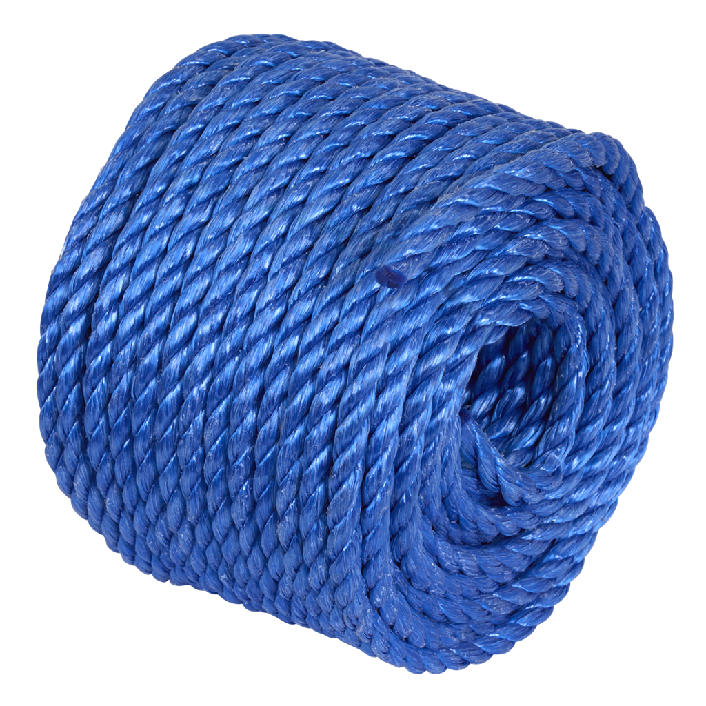 8mm x 30m Polypropylene Split Film Twisted Rope, Blue