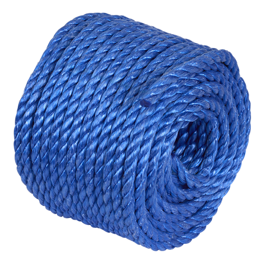 8mm x 30m Polypropylene Split Film Twisted Rope, Blue