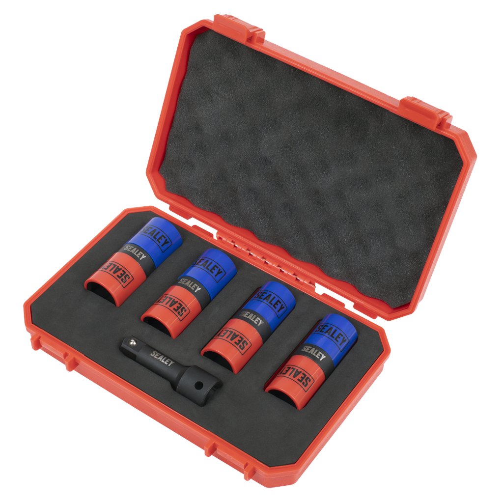 Double Ended Alloy Wheel Impact Socket Set 1/2"Sq Drive 5pc