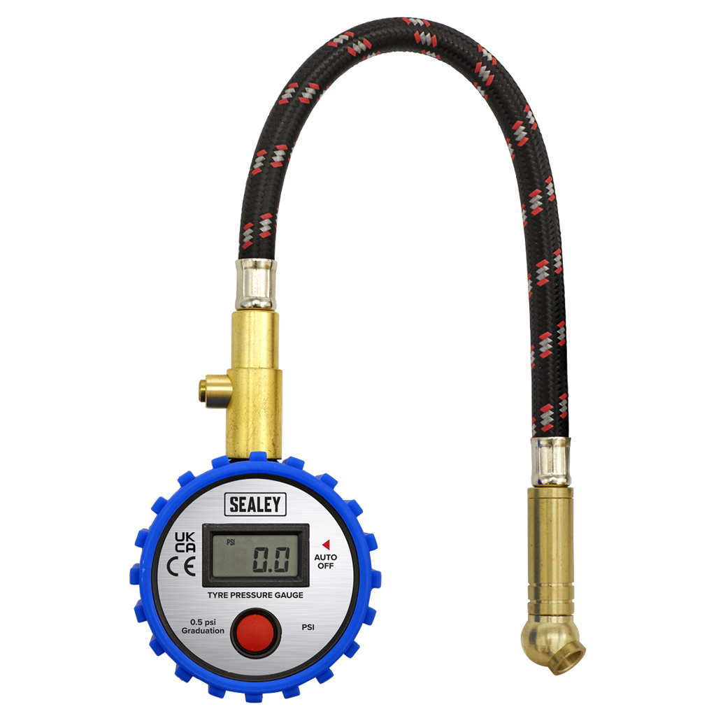 Tyre Pressure Gauge Digital with Leader Hose & Quick Release