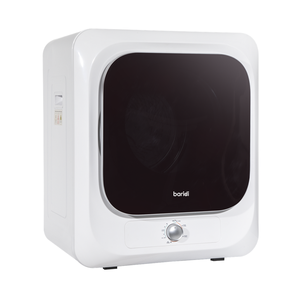 Baridi Small Tumble Dryer, Portable, 2.5kg, Vented, Perfect for Counter Top or Wall Mounted Use with Mechanical Controls, Compact, Mini Spin Dryer - DH192