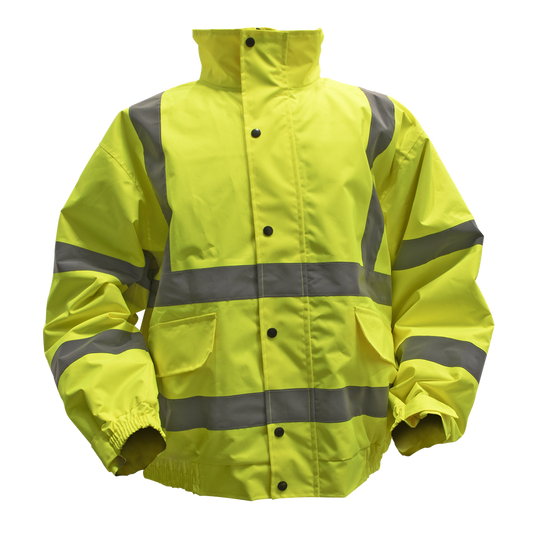 Worksafe&#174; Hi-Vis Yellow Jacket with Quilted Lining, Elasticated Waist & Cuffs - X-Large