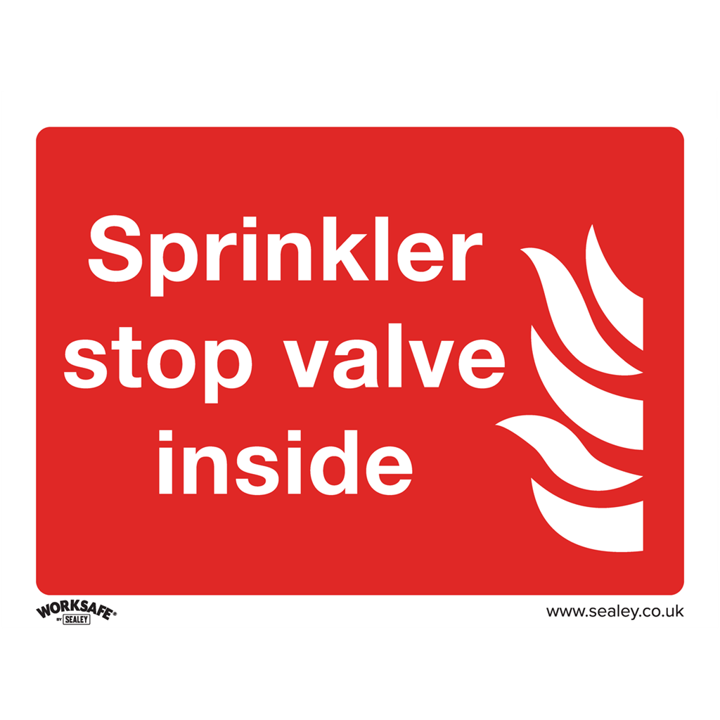 Worksafe&#174; Sprinkler Stop Valve Safety Sign - Rigid Plastic