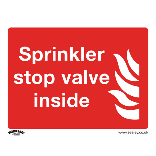 Worksafe&#174; Sprinkler Stop Valve Safety Sign - Rigid Plastic