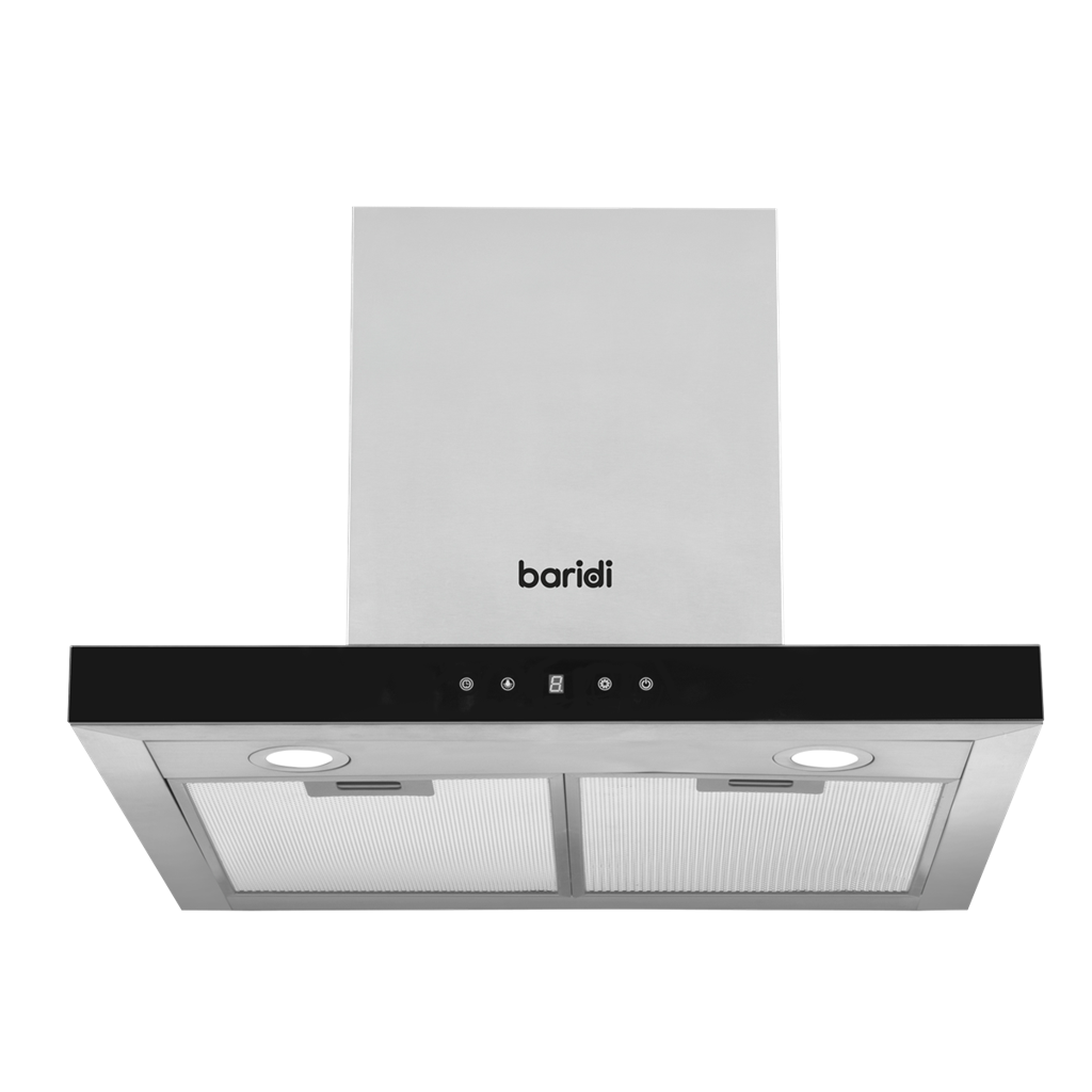 Baridi T-Shape Chimney Cooker Hood with Carbon Filters 60cm - Stainless Steel