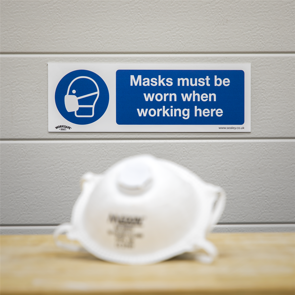 Worksafe&#174; Masks Must Be Worn Safety Sign, Rigid Plastic - Pack of 10