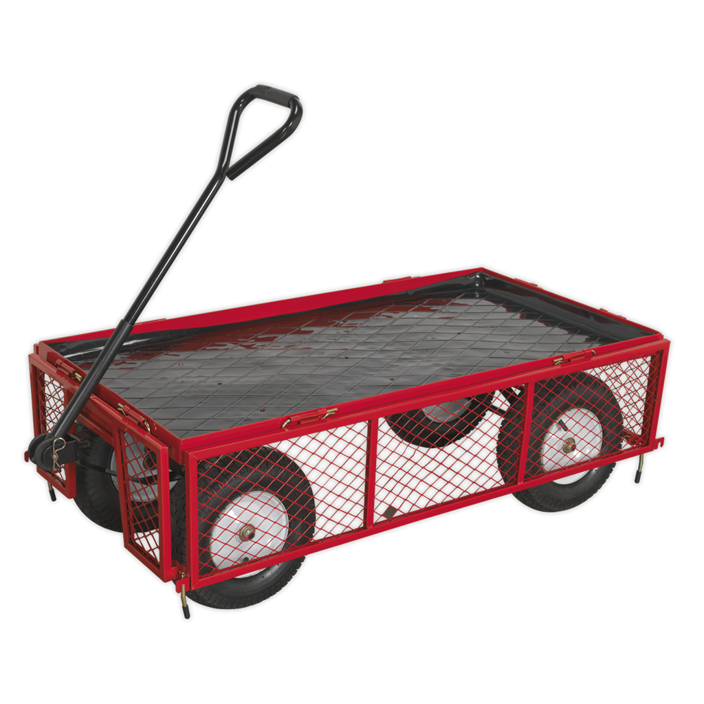 Platform Truck with Sides Pneumatic Tyres 350kg Capacity