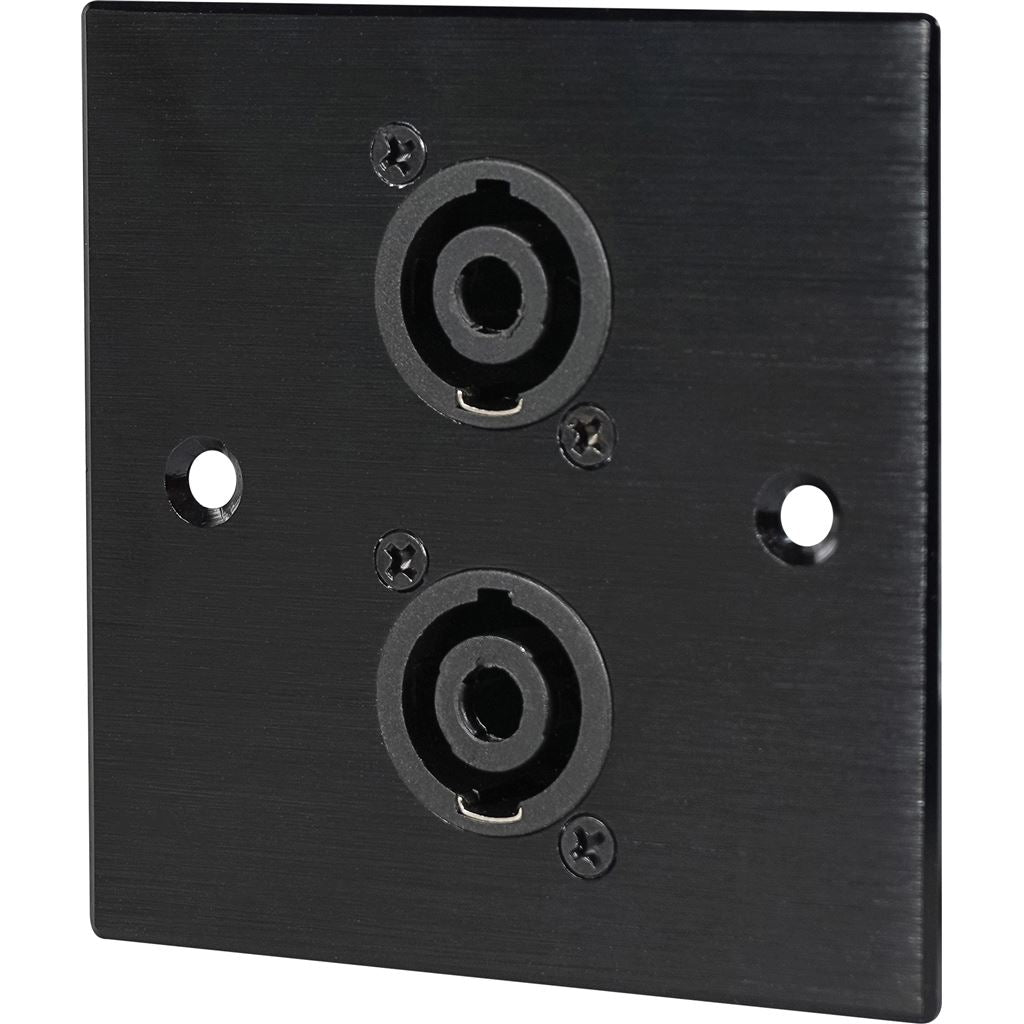 2 x Four Pole Speaker Socket Wall Plate