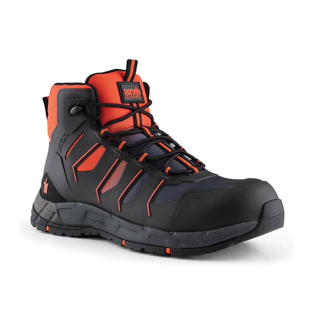 Scruffs Glide Safety Boot Black / Orange - Size 10.5 / 45