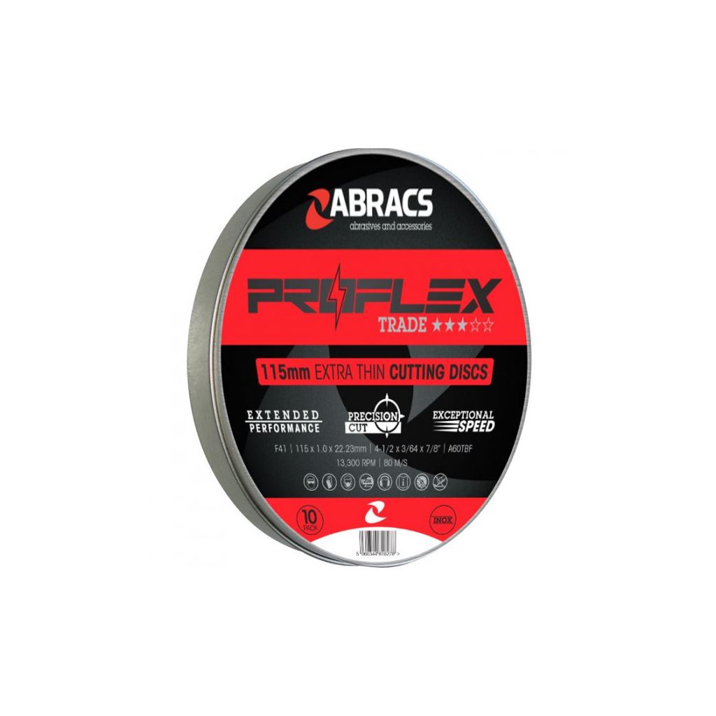 ABRACS Proflex Extra Thin Flat Cutting Disc 115 x 1.0 x 22mm (Tin)