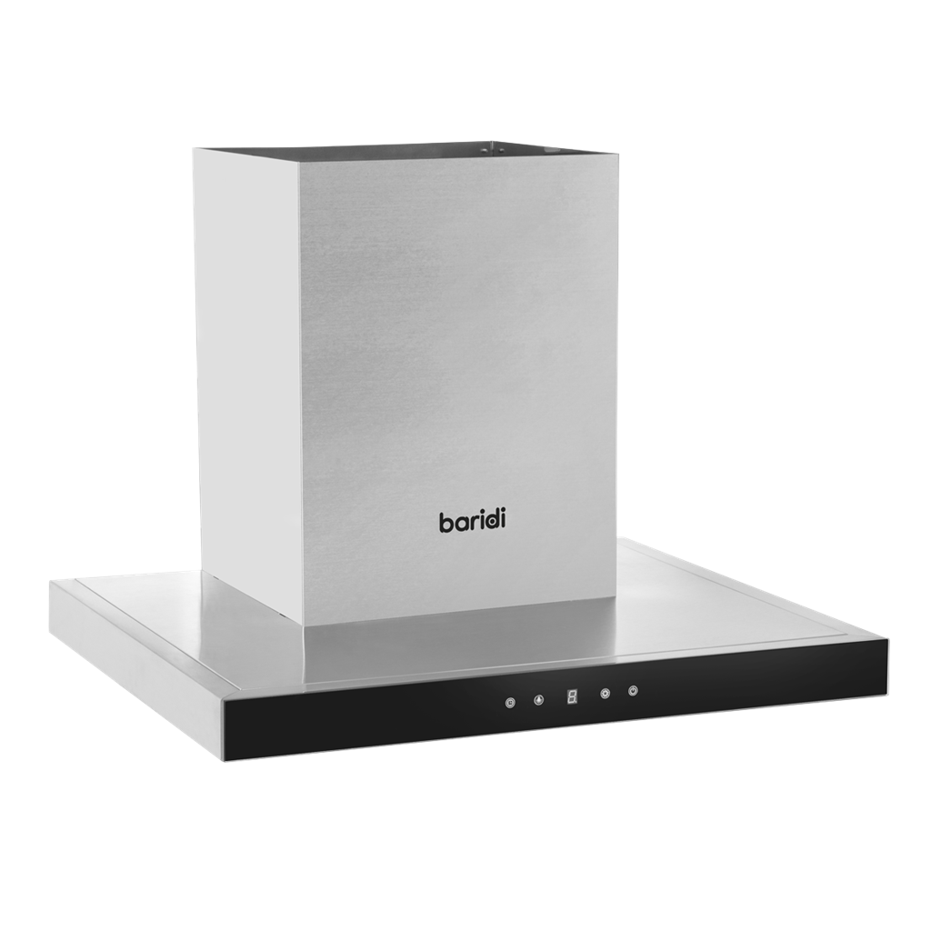 Baridi T-Shape Chimney Cooker Hood with Carbon Filters 60cm - Stainless Steel