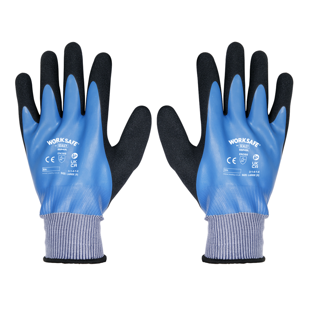 Worksafe&#174; Waterproof Latex Gloves, Large - Pair