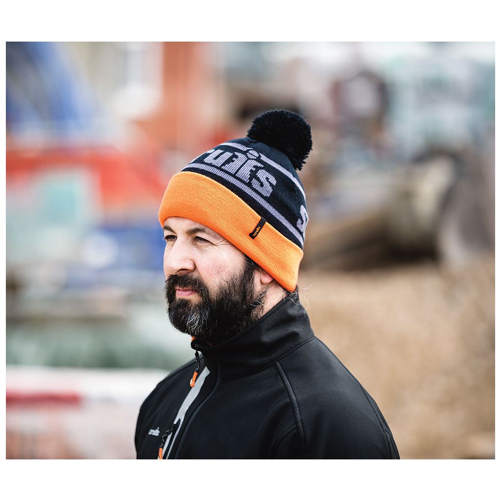 Scruffs Trade Bobble Hat - Black/Orange