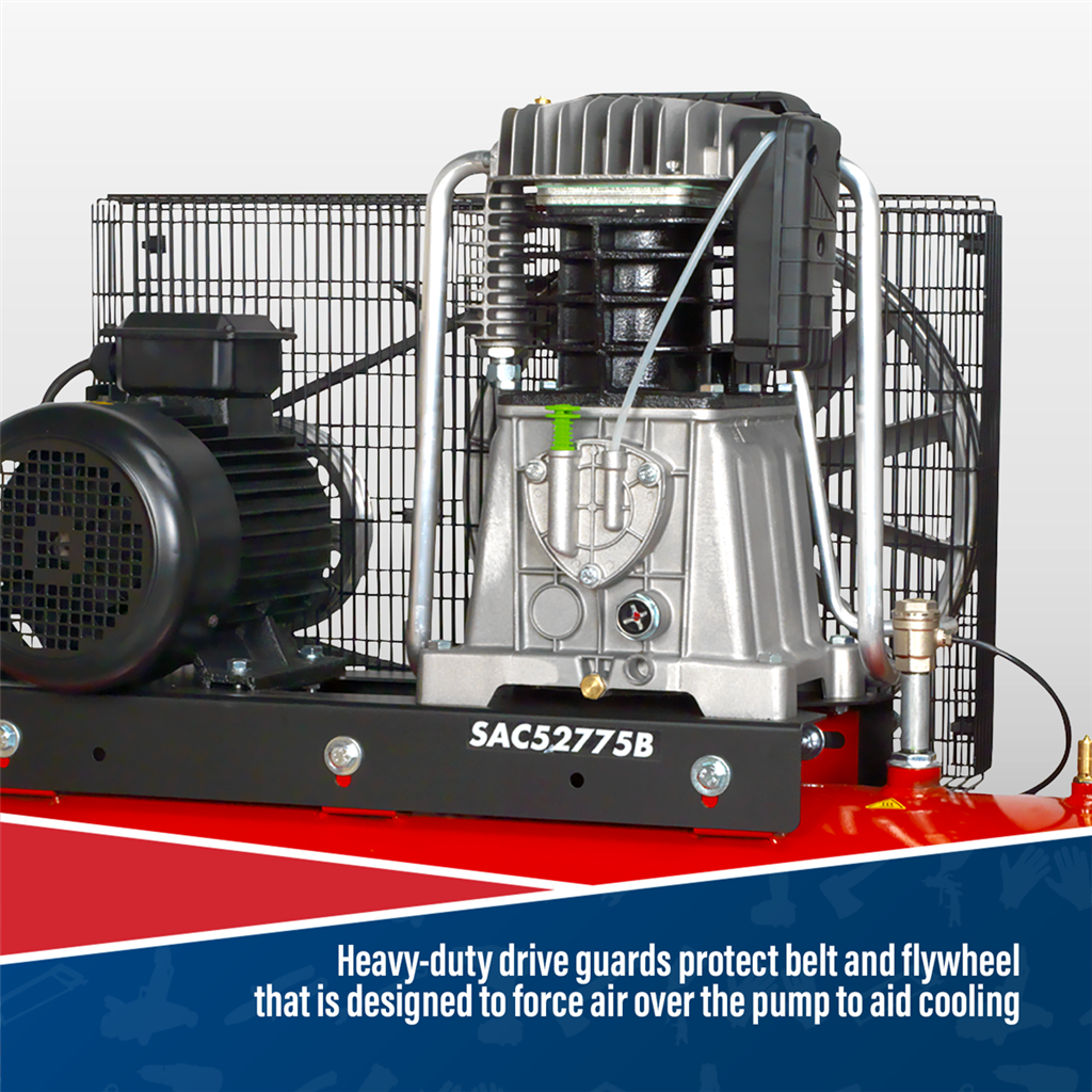 270L Belt Drive Air Compressor with Cast Cylinders 7.5hp 2-Stage