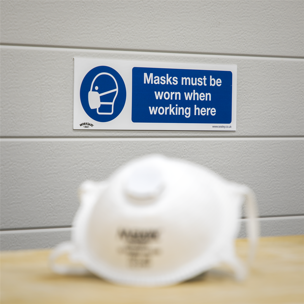 Worksafe&#174; Masks Must Be Worn Safety Sign - Self-Adhesive Vinyl