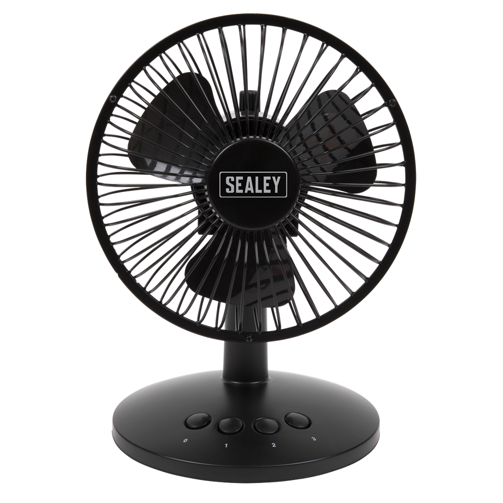 3-Speed Oscillating USB Desk Fan 6"