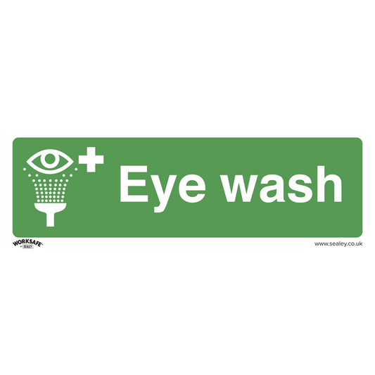 Worksafe&#174; Eye Wash Safety Sign - Rigid Plastic