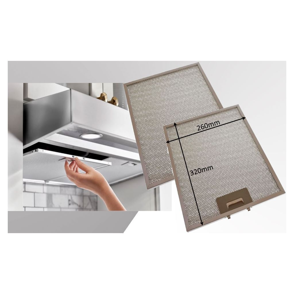 Universal Metal Cooker Hood Grease Filters 320 x 260 mm – Pack of 2 | Compatible Replacement by Ufixt