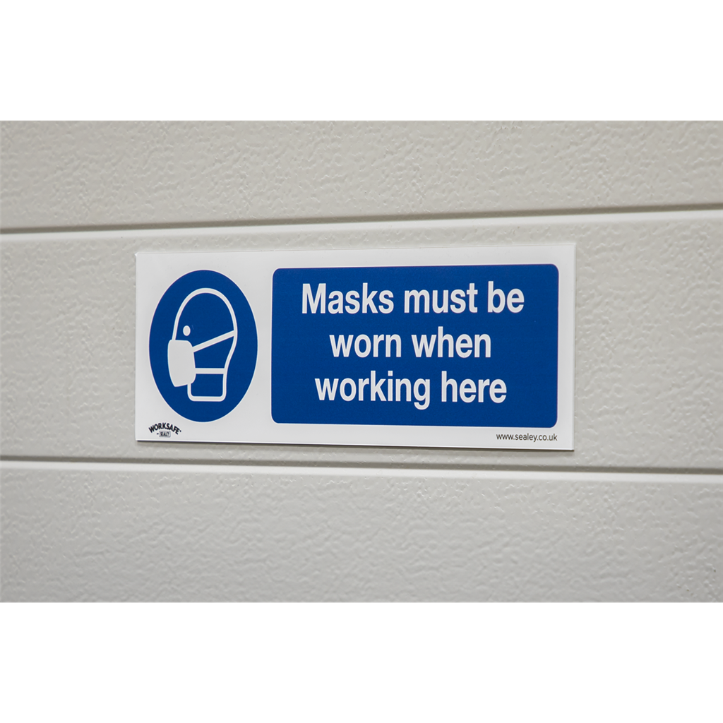 Worksafe&#174; Masks Must Be Worn Safety Sign, Rigid Plastic - Pack of 10