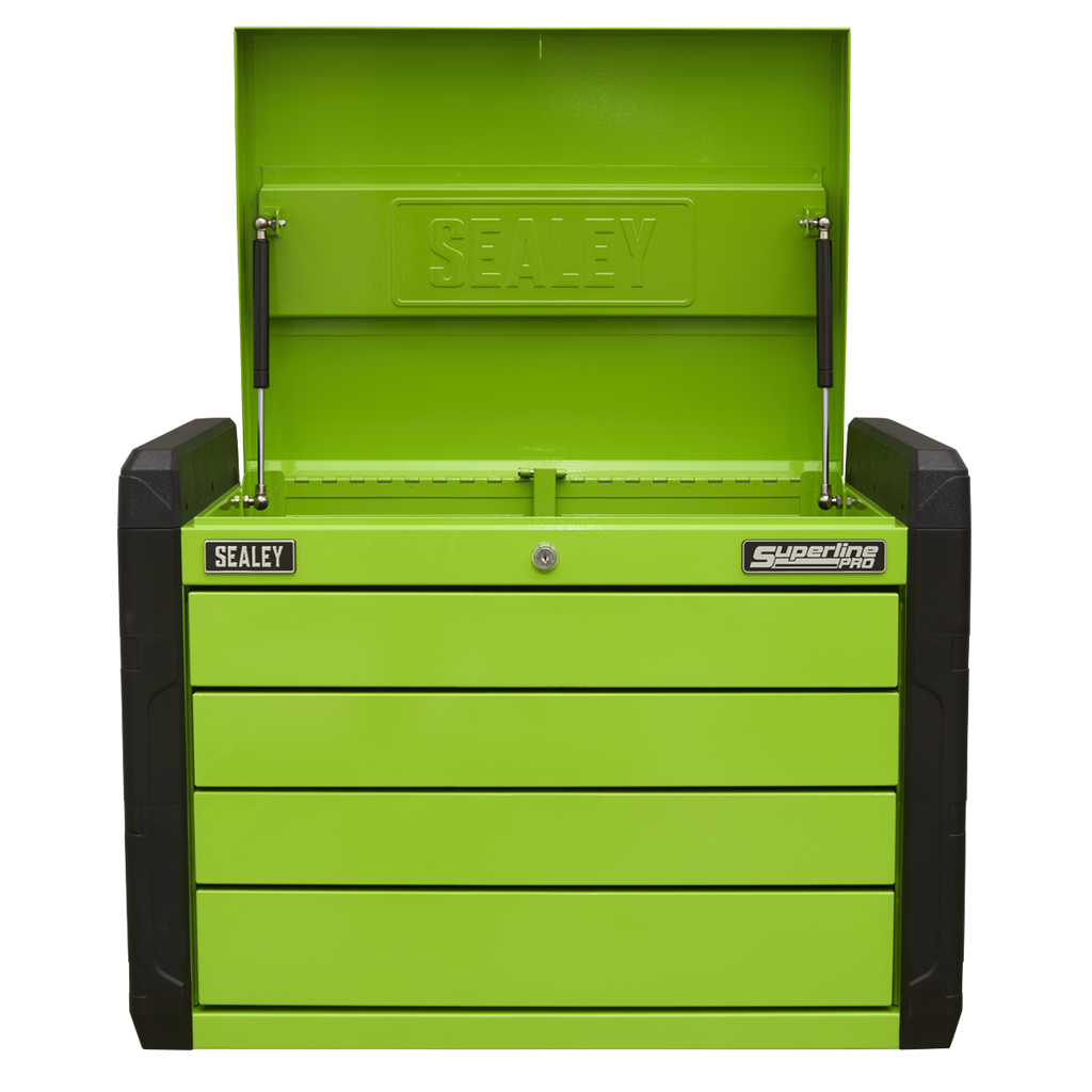 4 Drawer Push-to-Open Topchest with Ball-Bearing Slides - Green