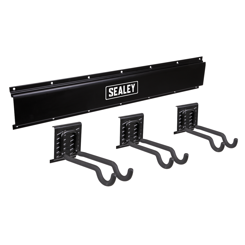 Wall Mounting Storage Rail with Sports Equipment Hooks