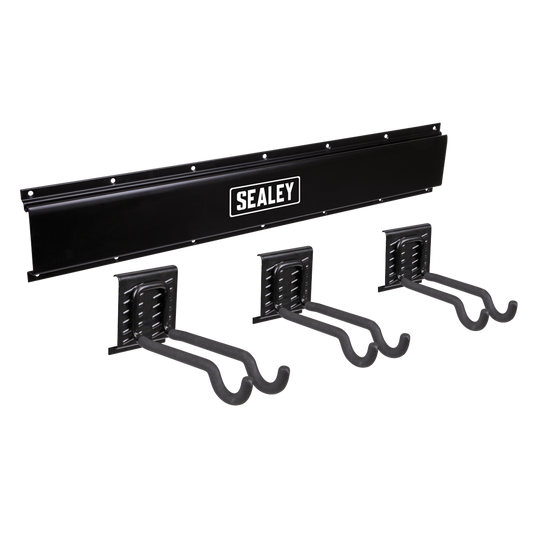 Wall Mounting Storage Rail with Sports Equipment Hooks