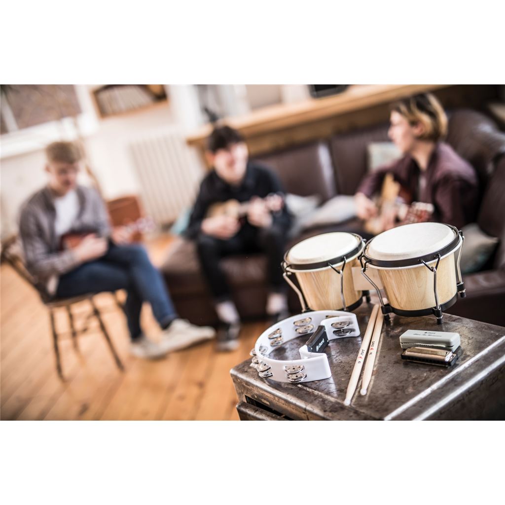 Tambourines - Single D - white - TAMB-SD-WH