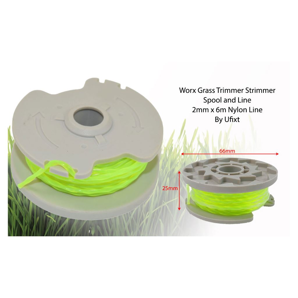 Worx Heavy-Duty Grass Strimmer Spool & Line 2mm x 6m | Compatible Replacement for WA0014 | Ufixt