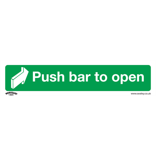 Worksafe&#174; Push Bar To Open Safety Sign, Rigid Plastic - Pack of 10