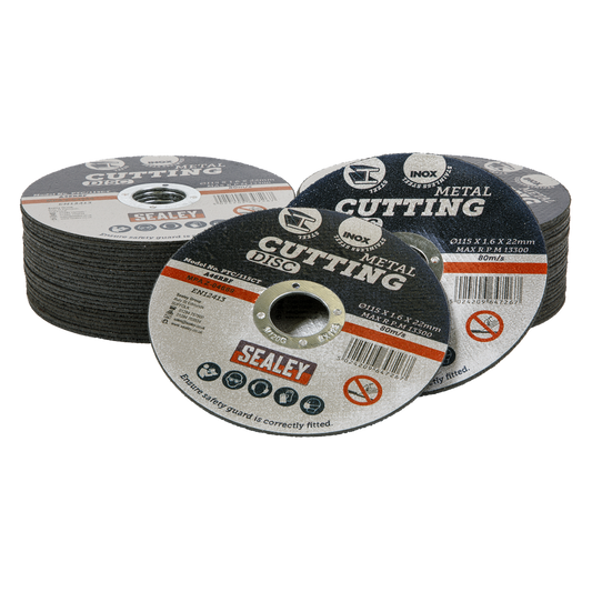 115 x 1.6mm Cutting Disc 22mm Bore - Pack of 50