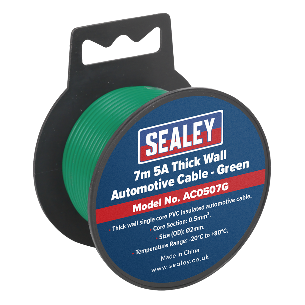 5A Thick Wall Automotive Cable 7m - Green