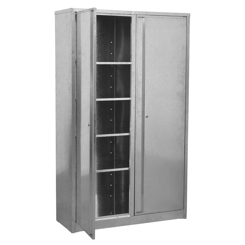 4-Shelf Galvanized Steel Floor Cabinet - Extra-Wide