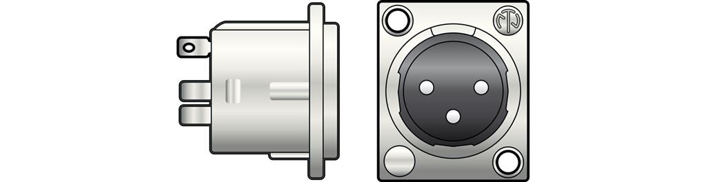 &#174; NC3MD-LX 3-pin XLR Chassis Plug - NEUTRIK&#174;, 3pin solder terminals - NC3MD-L-1