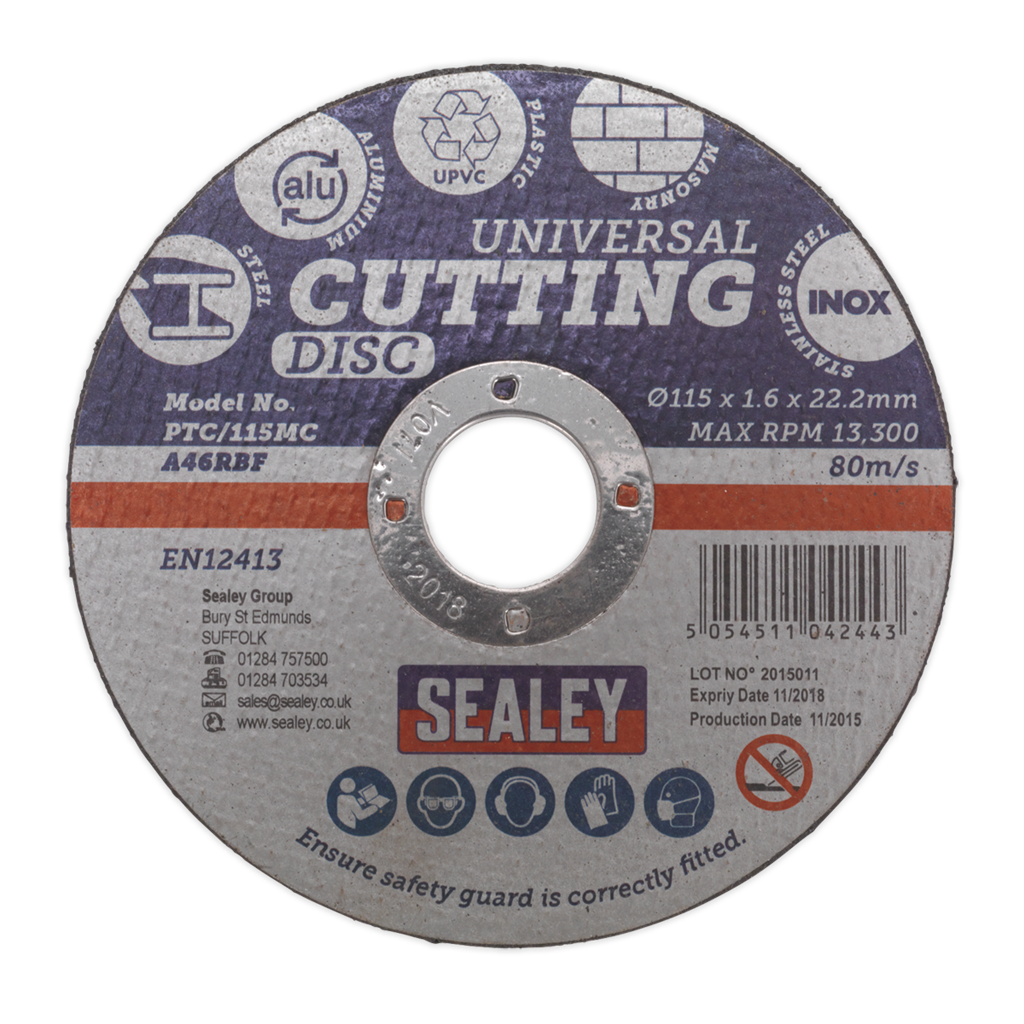 115 x 1.6mm Universal Cutting Disc 22mm Bore