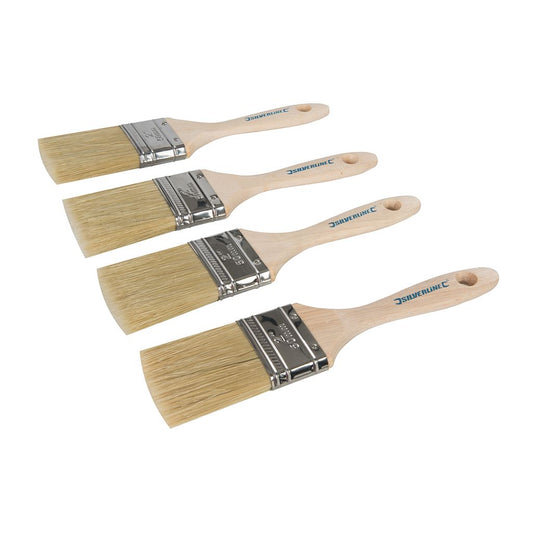 Silverline Trade Mixed-Bristle Paint Brushes 4pk - 50 mm / 2"