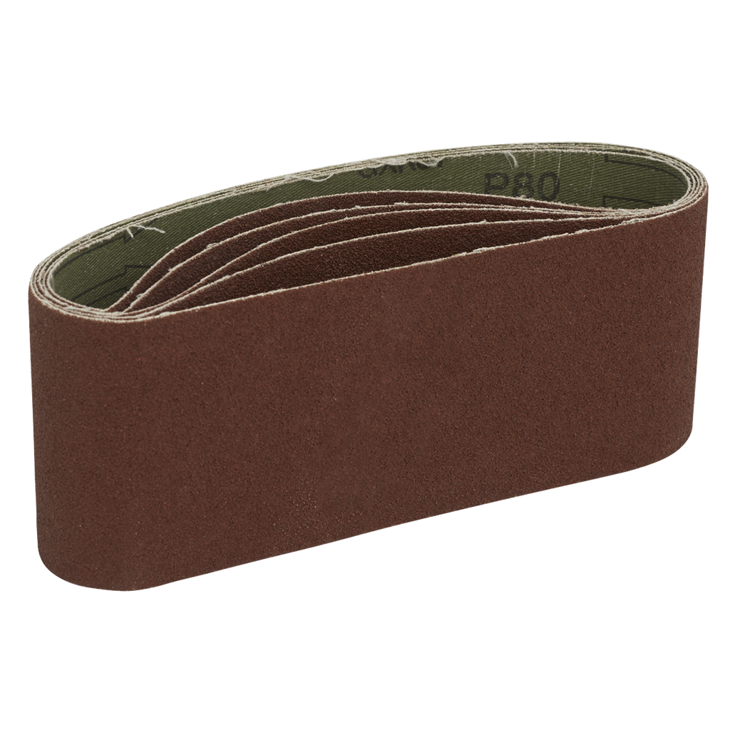 76 x 457mm Sanding Belt 80Grit - Pack of 5