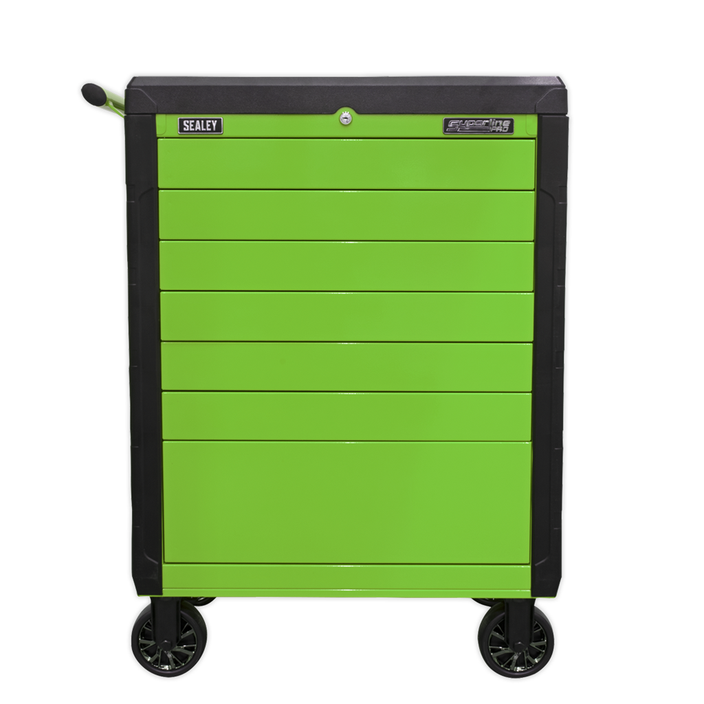 Rollcab 7 Drawer Push-To-Open - Green