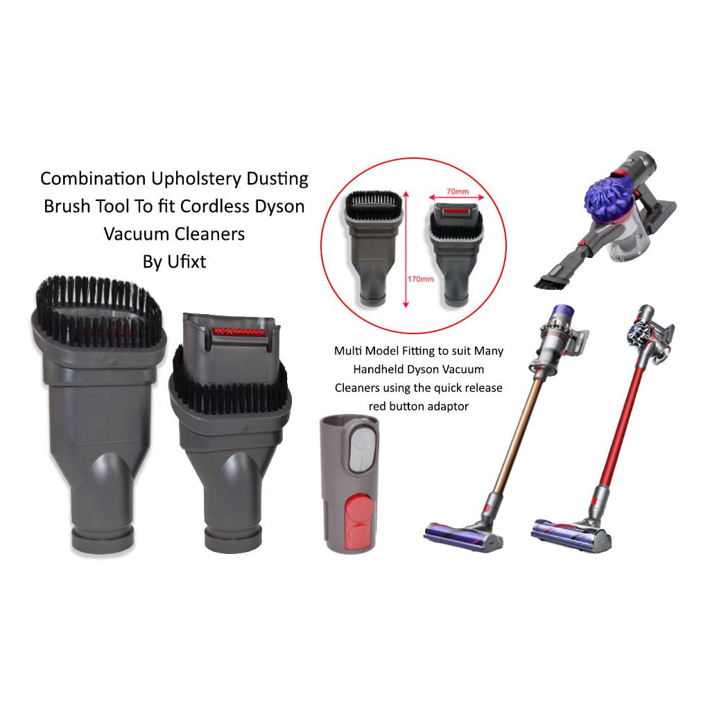 Cordless Combination Upholstery & Dusting Brush Tool – Compatible with Dyson V6, V7, V8, V10, SV10 & SV11 by Ufixt